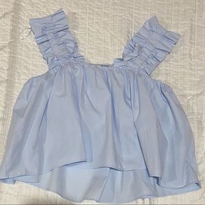 Ruffled Poplin Top